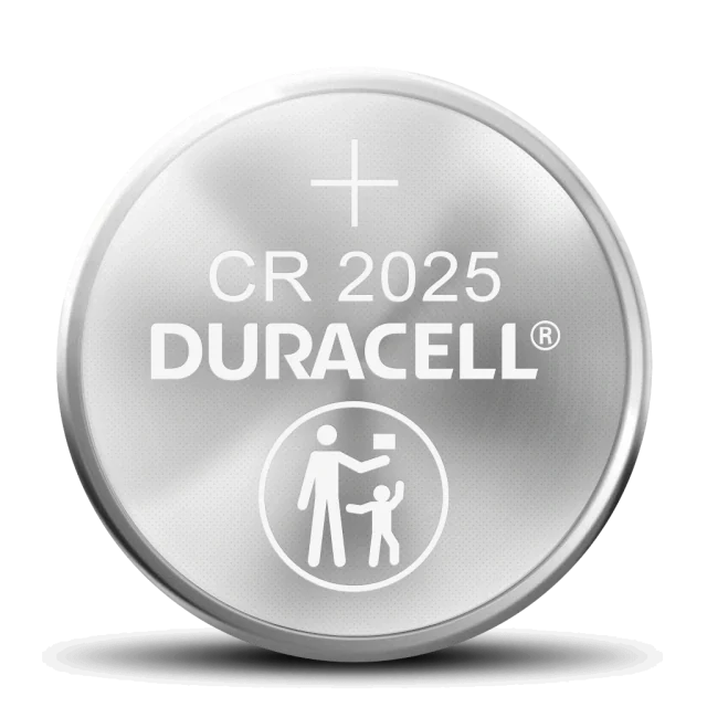Pila Duracell CR2025, vista frontale originale