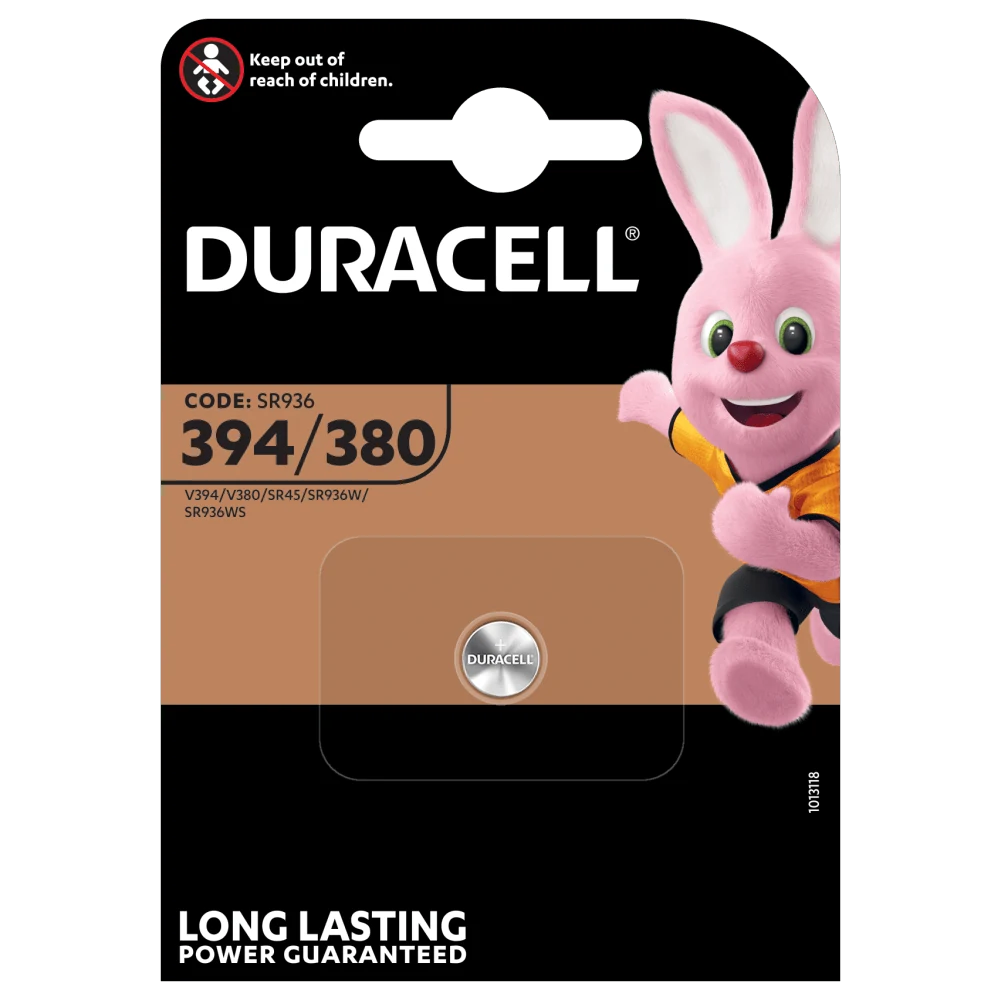 Duracell 394 / 380, pila dalla foto originale della confezione
