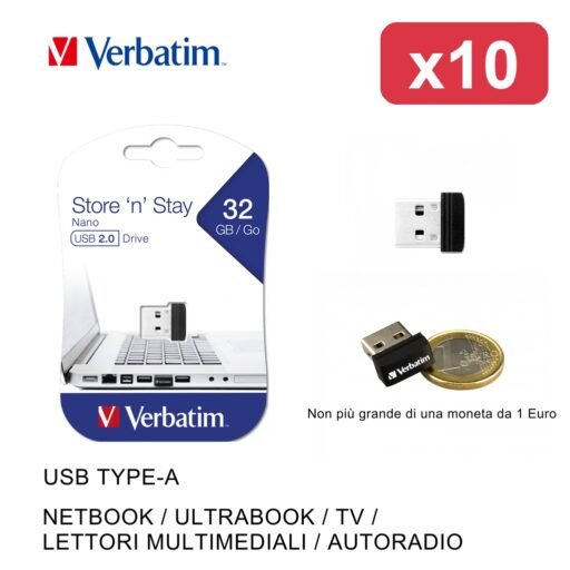 USB 32GB 2.0 NANO STORE VERBATIM BL1