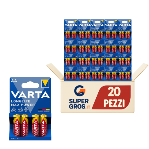 VARTA Longlife Max Power pile alcaline stilo AA 1,5V blister da 4 EAN 4008496105953