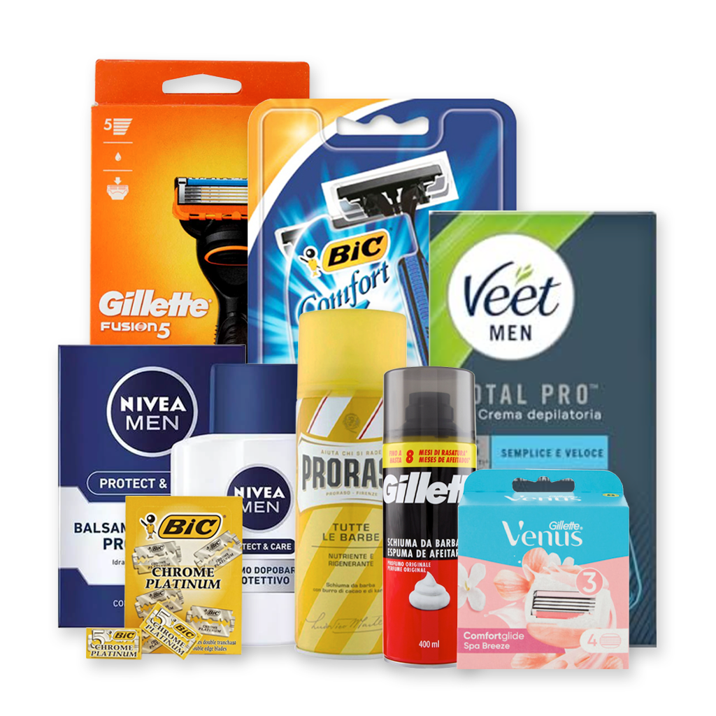 Prodotti per rasatura e depilazione all'ingrosso - Gillette, Veet, Wilkinson | Supergros.it