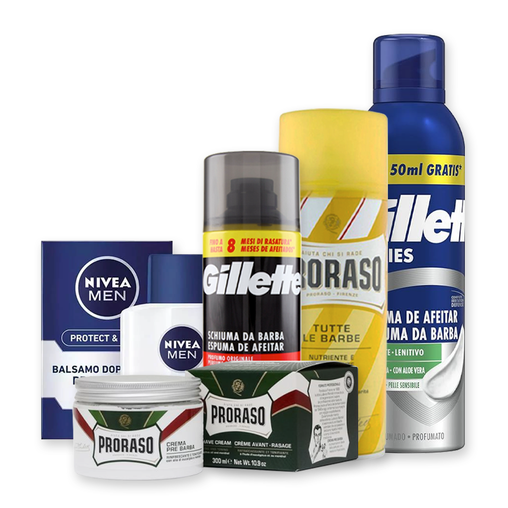Schiuma da barba e dopobarba all’ingrosso - Gillette, Proraso, Figaro | Supergros.it