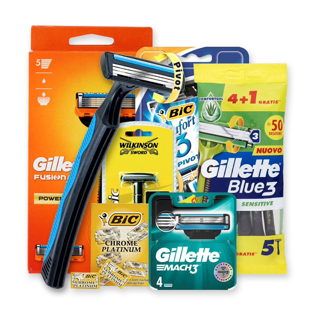 Rasoi uomo usa e getta all’ingrosso - Gillette Blue 3, Sensor 3, Fusion 5 | Supergros.it