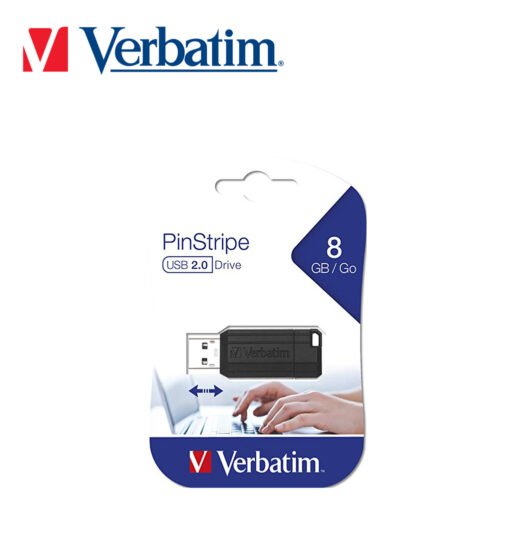 Usb 8Gb 2.0 Verbatim Pinstripe Black Bl1