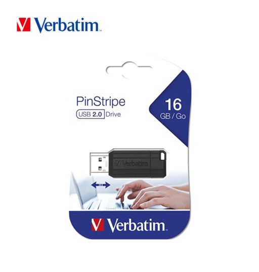 Usb 16Gb 2.0 Verbatim Pinstripe Black Bl1