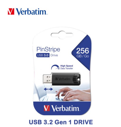 Usb 256Gb 2.0 Verbatim Pinstripe Black Bl1