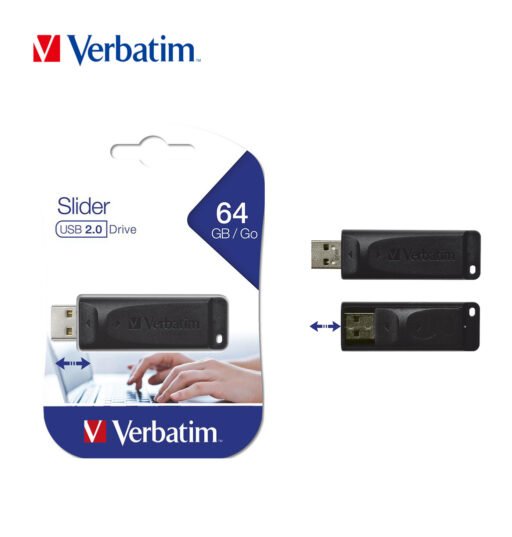 Verbatim Slider Usb 2.0 64G Store N Go Nero 10Pz