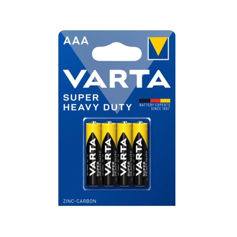 Batteria mini stilo AAA VARTA Super Heavy Duty Zinc Carbon 1,5V R03 dettaglio prodotto