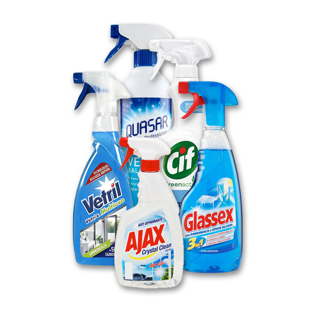 Detergenti vetri all’ingrosso - Ajax, Vetril, Glassex, Cif | Supergros.it
