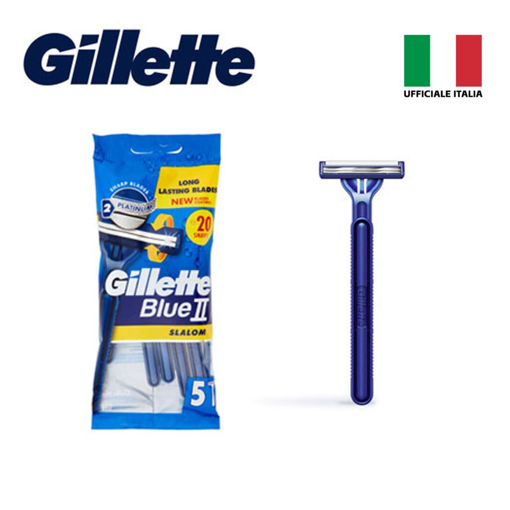 BLUE II SLALOM X5 BUSTA RASOIO GILLETTE ITA BL1