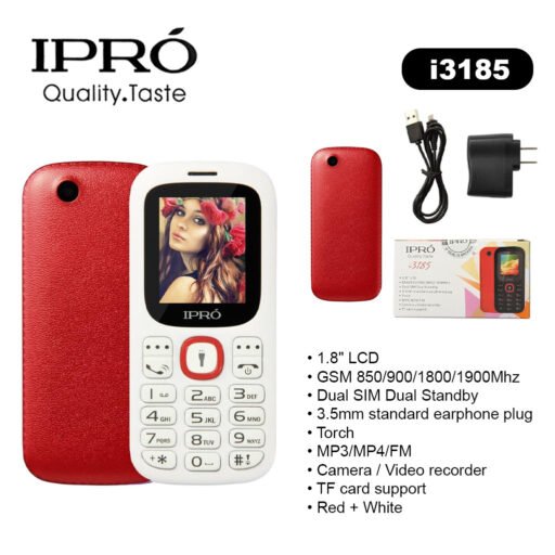 Ipro I3185Wr Telefono Gsm Dual Sim Bianco Rosso 1Pz
