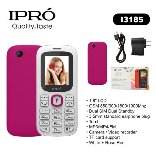 Ipro I3185Wrr Telefono Bianco Rosa Rosso 1Pz