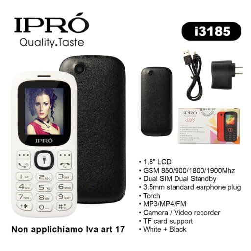 Ipro I3185 Telefono Bianco Nero 1Pz