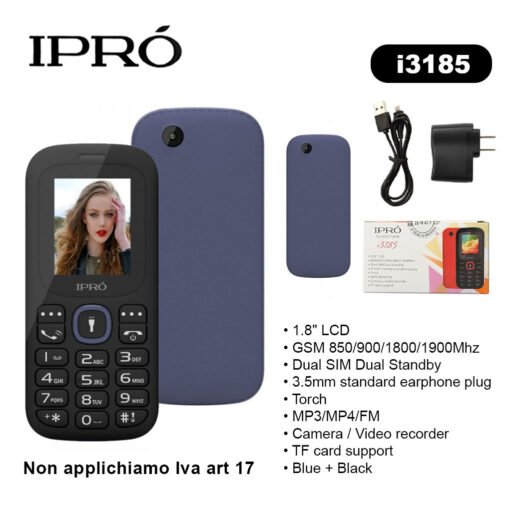 Ipro I3185 Telefono Nero Blu 1Pz