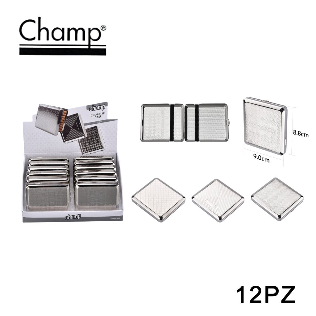 ART.40590129 CHAMP PORTASIGARETTE 18PCS IN METALLO DL12