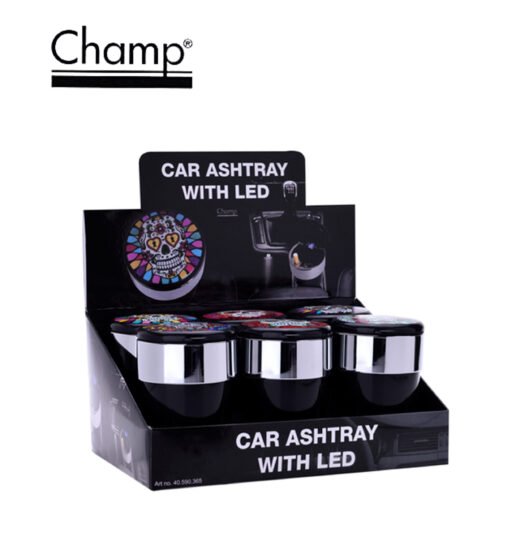 Art.40590365 Champ Skull Car Ashtray With Led 6Pz