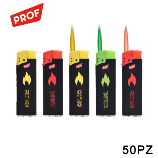 Art.40804265 Prof Accendino Turbo Fiamma Colorata Conf.50Pz