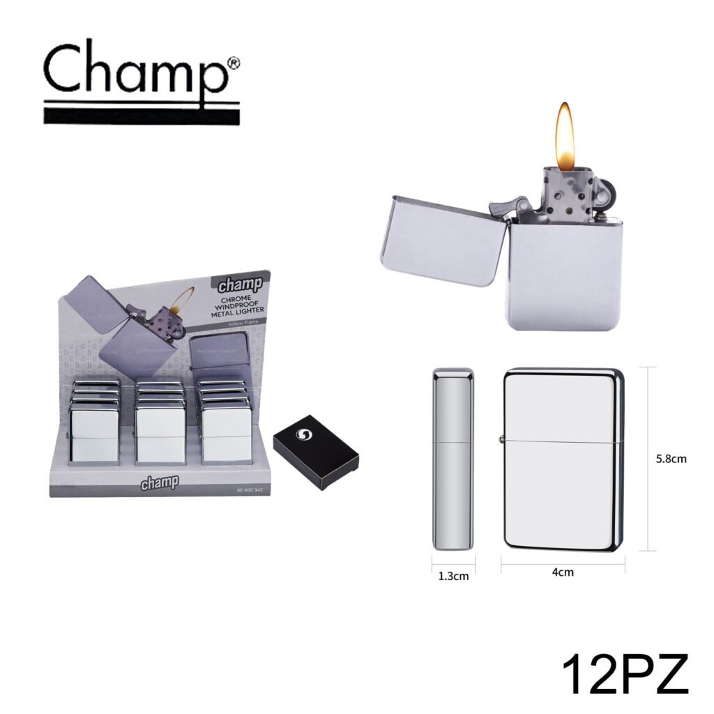Art.40400343 Champ Accendino Chrome Conf.12Pz