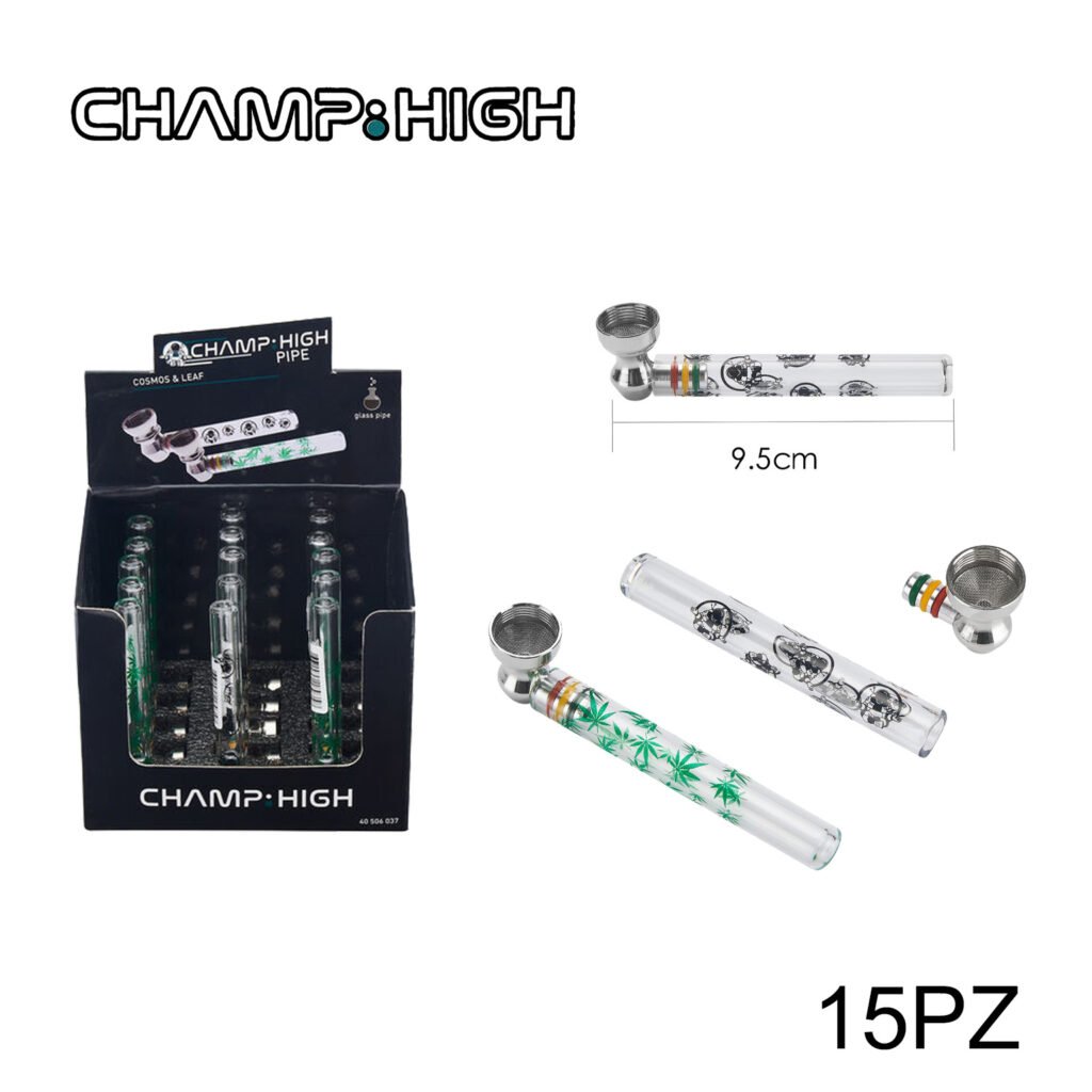 ART.40506037 CHAMP HIGH COSMOSLEAF PIPE IN VETRO 9CM DL15