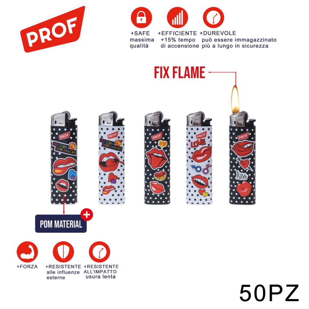 Art.40804555 Prof Accendino Fiamma Fissa Smackdots Conf.50Pz