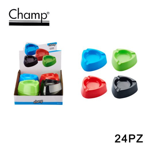 Art.40590569 Champ Plastic Posacenere 4 Colours - 24Pz