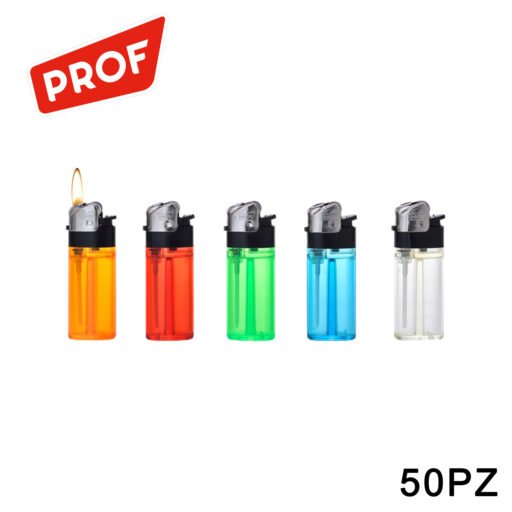 Art.40009566 Prof Mini Accendino Transparente Colorato 50Pz