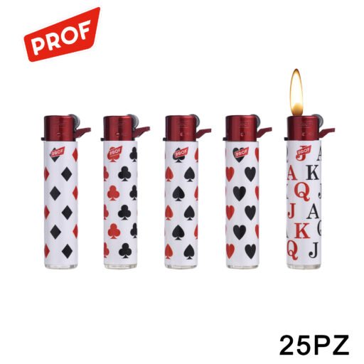 Art.40009909 Prof Accendino Red Playing Card Conf.25Pz