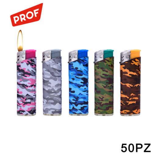 Art.45803606 Prof Accendino Fiamma Fissa Camouflage Conf.50Pz