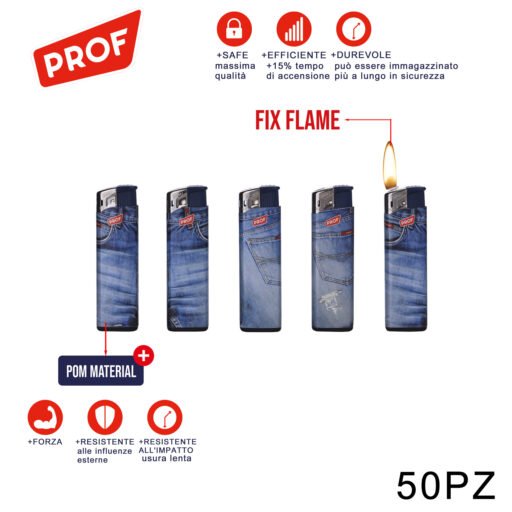 Art.43802934 80000013 Prof Accendino Fiamma Fissa Jeans Conf.50Pz