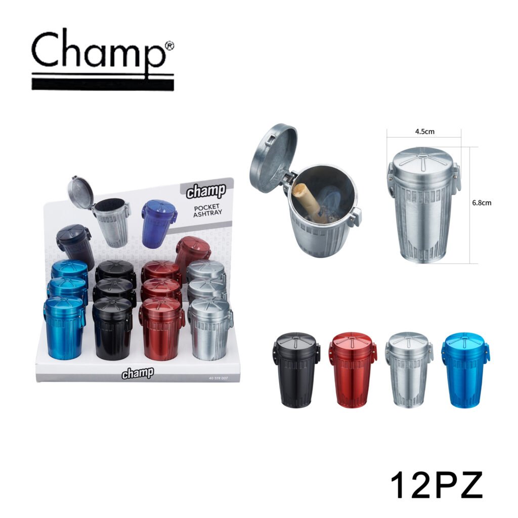 ART.40519007 CHAMP METAL BIN ASHTRAY DL-12