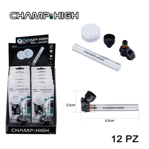 Art.40506215 Champ High Skull Glass Pipe Grdr Dl12