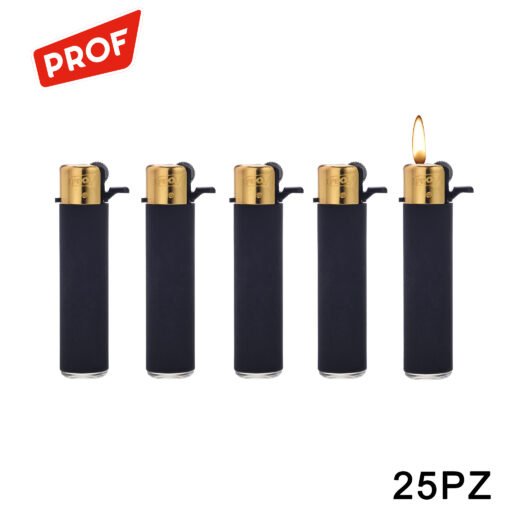 Art.40009605 Prof Accendino Nero Oro Conf.25Pz