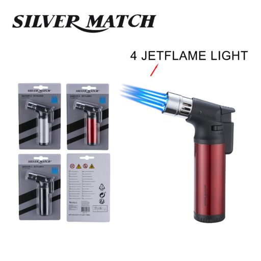 Art.40671177 Silvermatch 4 Jetflame Light Blister 1Pz