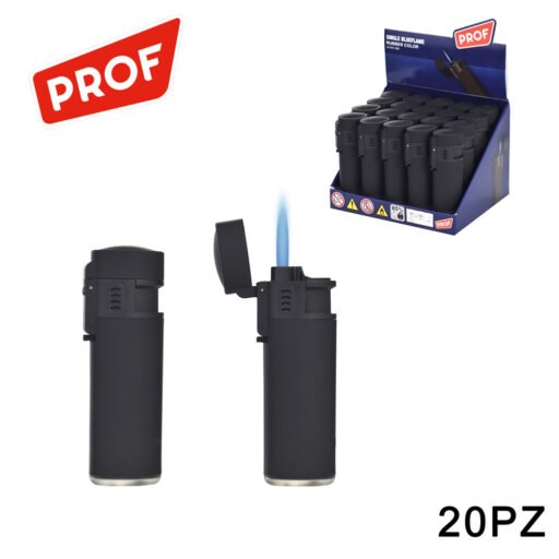 Art.40804680 Prof Accendino Turbo Gommato Nero Conf.20Pz