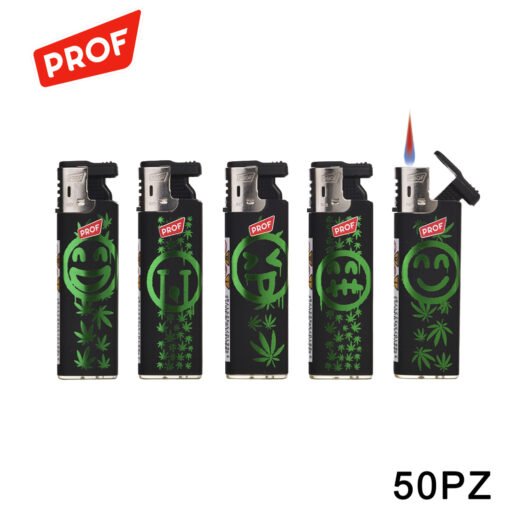 Art.40804751 Prof Accendino Green Faces Slidecap Lighter Conf.50Pz
