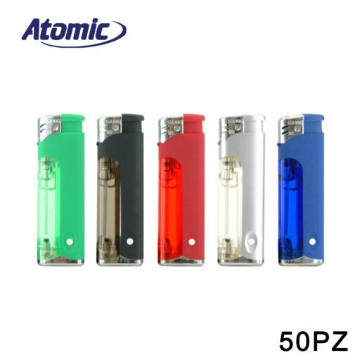 Art.3726005 Atomic Accendino Semi Trasparente Colorato Ass. Conf.50Pz