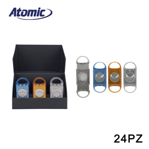 Art.0152505 Atomic Tagliasigari 2 Lame Trasparente Ass. Conf.24Pz