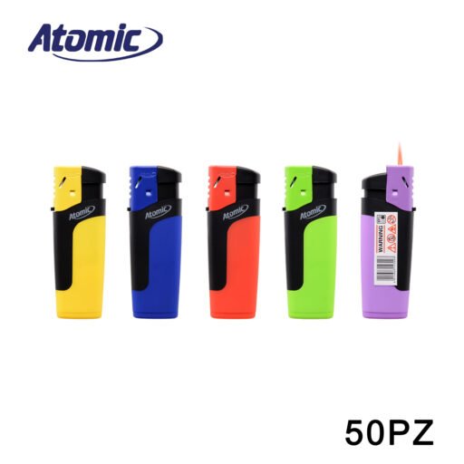 Art.3603400 Atomic Accendino Turbo Pierre Gommato Colorato Ass. Conf.50Pz