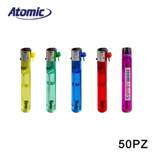 Art.3905000 Atomic Accendino Trasparente Candy Ass. Conf.50Pz