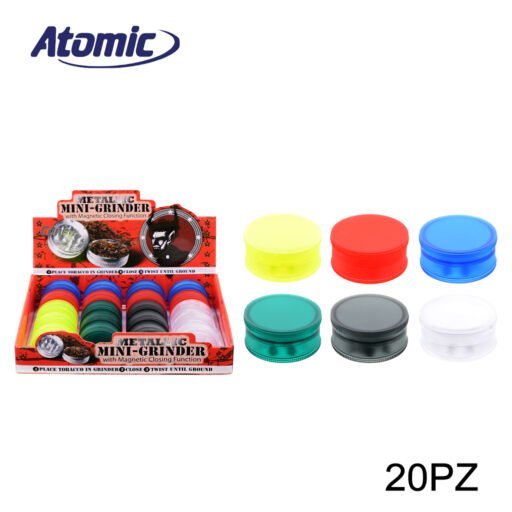 Art.0212419 Atomic Grinder In Plastica In Gomma 3 Parti 6 Colori Ass. Conf.20Pz