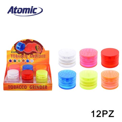 Art.0212420 Atomic Grinder In Plastica In Gomma 4 Parti 6 Colori Ass. Conf.12Pz
