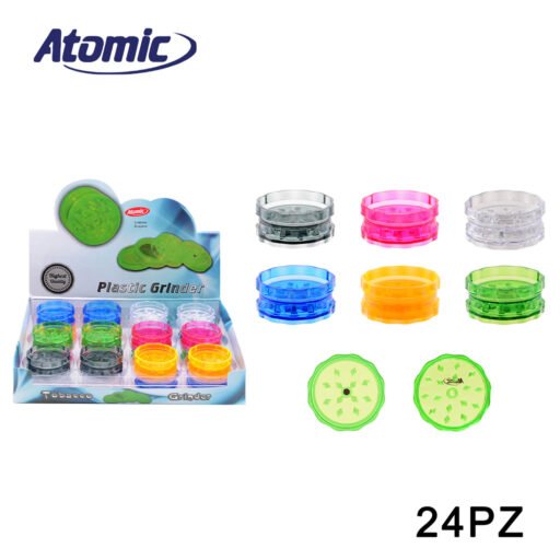 Art.0212433 Atomic Grinder In Plastica Tc 2 Parti 6 Colori Ass. Conf.24Pz