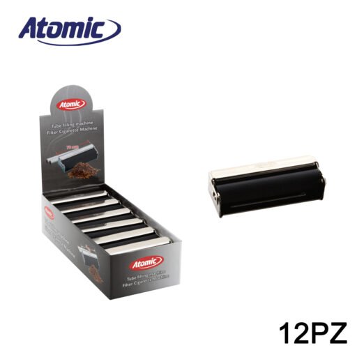 Art.0125504 Atomic Macchina Per Arrotolare Le Sigarette Rullo 70Mm Chrom Conf.12Pz