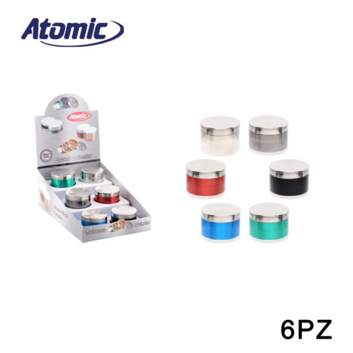 Art.0212453 Atomic Grinder In Metallo Bicolore Ã50Mm 4 Parti 6 Colori Ass. Conf.6Pz