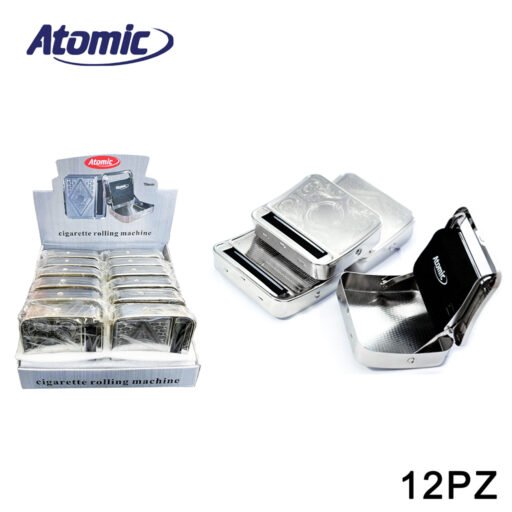 Art.0125010 Atomic Macchina Per Arrotolare Le Sigarette 70 Mm Standard E.T. 4 Disegni Ass. Conf.12Pz