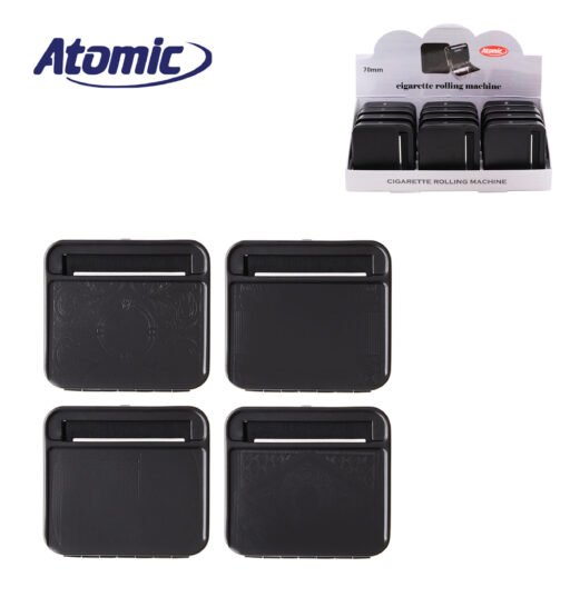 Art.0125011 Atomic Macchina Per Arrotolare Le Sigarette 70Mm Standard Nero Conf.12Pz