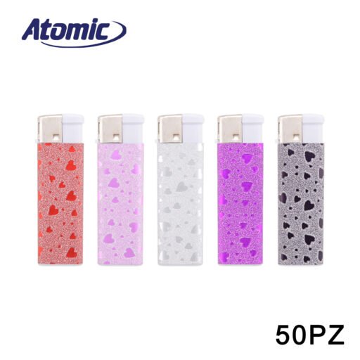 Art.3607451 Atomic Accendino Piatto Sparkling Hearts Conf.50Pz