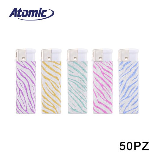 Art.3607453 Atomic Accendino Piatto Sparkling Zebra Conf.50Pz