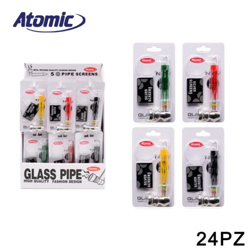 Art.0212784 Atomic Pipa Tabacco Con Filtro Blister 4 Colori Ass. Conf.24Pz