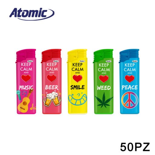 Art.3671165 Atomic Accendino Keep Calm Conf.50Pz